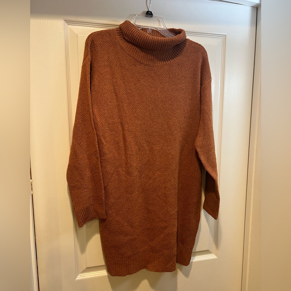 NEW fall rustic orange sweater dress
